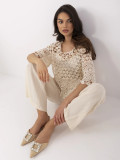 Blusa beige con maniche 3/4