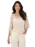 Blusa beige con maniche 3/4
