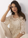Blusa beige con maniche 3/4