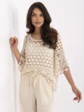 Blusa beige con maniche 3/4