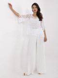 Blusa bianca boho con maniche 3/4