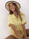 Camicia gialla elegante con maniche corte