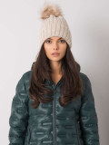 Cappello beige imbottito con applicazioni