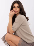 Maglione beige a maniche corte