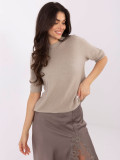 Maglione beige a maniche corte