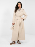 Elegante cappotto beige da mezza stagione con cintura