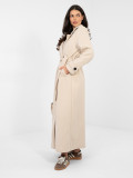 Elegante cappotto beige da mezza stagione con cintura