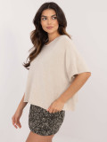 Maglione beige elegante con maniche 3/4