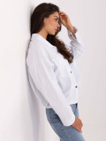 Camicia bianca in cotone con tasche