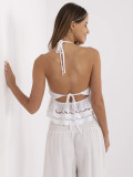 Top bianco boho con motivo in pizzo