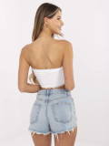 Top bianco con dettagli in pizzo