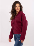 Camicia bordeaux in cotone con maniche lunghe e tasche