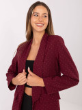 Elegantni bordo sako s aplikacijom i podstavom