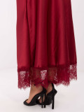 Bordo maxi suknja s čipkom