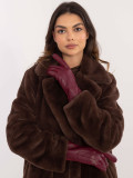 Guanti da donna imbottiti color bordeaux