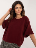 Elegante maglione bordeaux con maniche 3/4