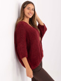 Maglione elegante bordeaux con maniche 3/4