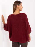 Maglione elegante bordeaux con maniche 3/4
