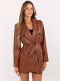 Blazer donna marrone con chiusura doppiopetto