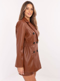 Blazer donna marrone con chiusura doppiopetto