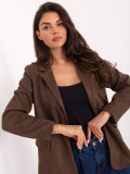 Blazer donna marrone con fodera e bottoni