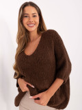 Maglione marrone con maniche 3/4