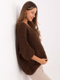 Maglione marrone con maniche 3/4