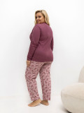 Ženska pidžama s cvjetnim uzorkom, dugi rukav, ružičasta