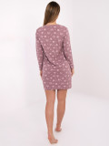 Ženska spavaćica s dugim rukavima, tamno ružičasta