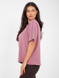 T-shirt da donna in cotone rosa scuro