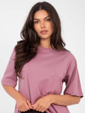 T-shirt da donna in cotone rosa scuro