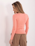 Blusa arancione in cotone con scollo quadrato