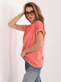 T-shirt arancione a righe con maniche corte