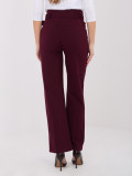 Eleganti pantaloni bordeaux a vita alta con cintura