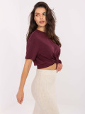 T-shirt elegante bordeaux a maniche corte