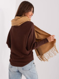 Sciarpa da donna marrone con frange