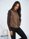 Gilet in pelliccia sintetica beige