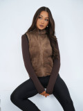 Gilet in pelliccia sintetica beige