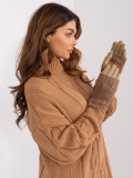 Beige rukavice s glatkim uzorkom