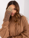 Beige rukavice s glatkim uzorkom
