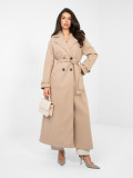 Elegante cappotto donna da mezza stagione in beige scuro
