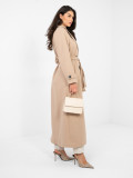 Elegante cappotto donna da mezza stagione in beige scuro
