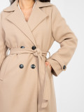 Elegante cappotto donna da mezza stagione in beige scuro
