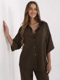 Blusa marrone con maniche 3/4
