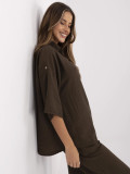 Blusa marrone con maniche 3/4