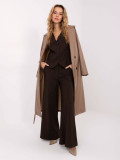 Gilet elegante marrone a righe con fodera