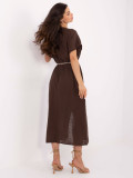 Abito oversize marrone con maniche corte