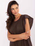 Abito midi oversize in marrone scuro
