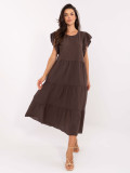 Abito midi oversize in marrone scuro