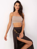 Eleganti pantaloni palazzo in marrone scuro
